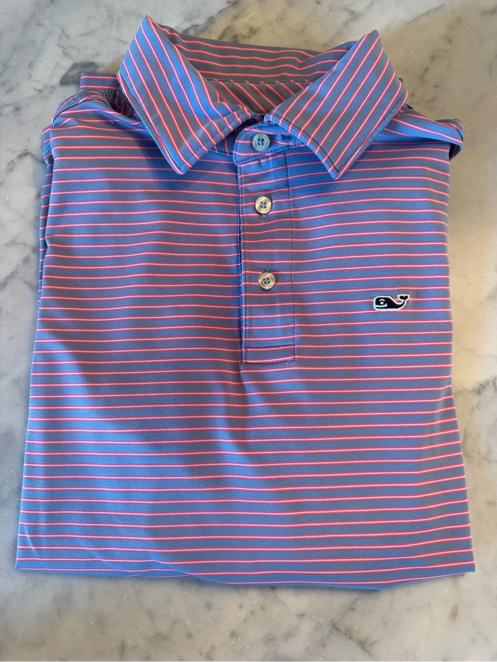 Boys vineyard vines striped polo medium